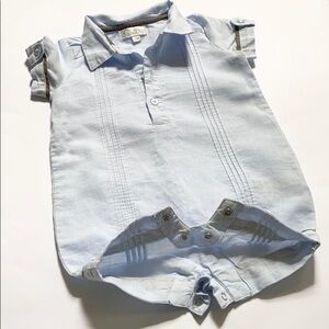Quiltex Infant Romper Chambray Blue One-Piece